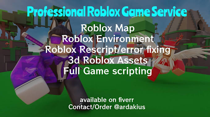 Gig Preview - Build roblox map, lowpoly roblox map, rescript roblox full game, gui