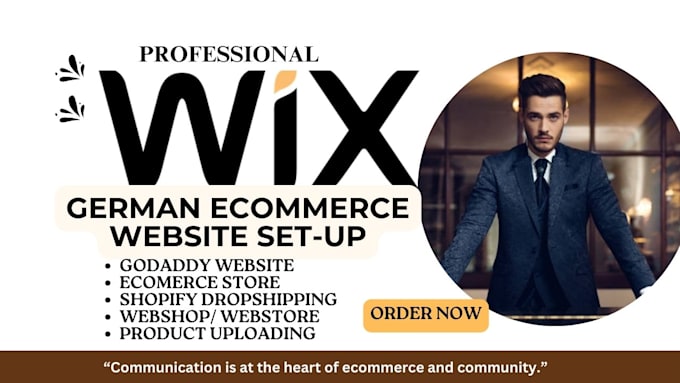 Gig Preview - German wix website design german store ecommerce webstore on godaddy, bluehost