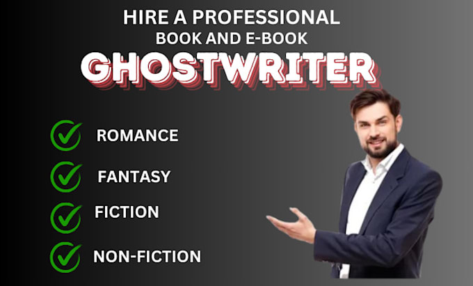 Gig Preview - Ghostwrite your ebook,fiction,romance, erotic story,fantasy, and childrens book