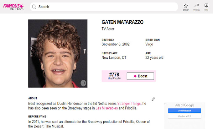 Gig Preview - Create a famous birthday profile for you with your bio