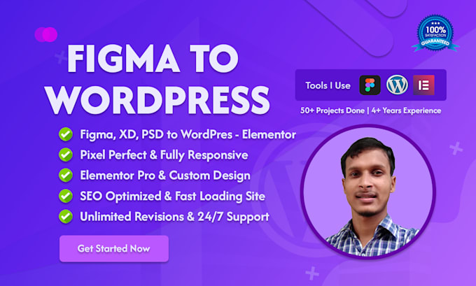 Gig Preview - Convert figma, xd, psd, ai to wordpress or redesign website with elementor pro