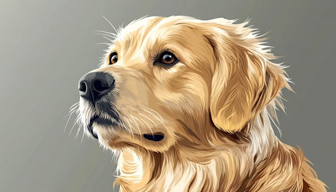 Gig Preview - Draw a realistic vector art pet portrait from your photo