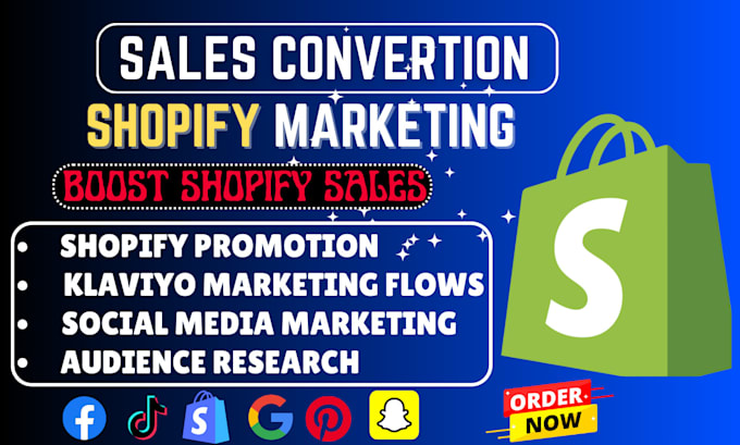 Gig Preview - Boost shopify sales, ecommerce shopify marketing, or shopify store promotion