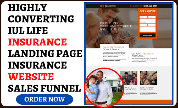 Gig Preview - Generate iul life insurance leads life insurance landing page insurance website