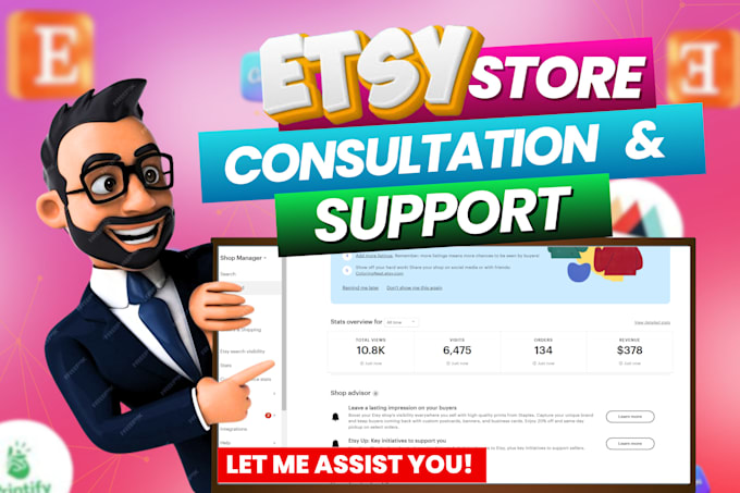 Gig Preview - Do etsy shop consultation etsy management for etsy sales etsy seo etsy marketing