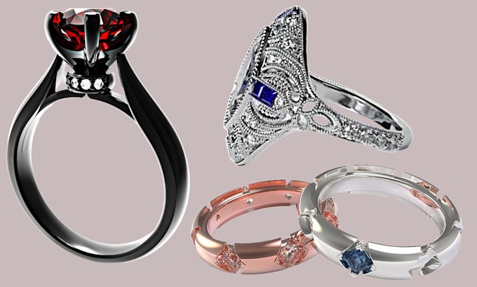 Gig Preview - Do 3d jewelry rendering 3d jewelry design 3d model pendant ring 3d cad design