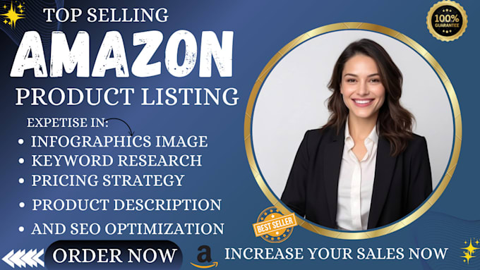 Gig Preview - Write seo amazon listing optimization product listing description listing images