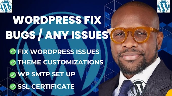 Gig Preview - Fix wordpress issues wp bug fixing wordpress errors bug elementor pro smtp ssl