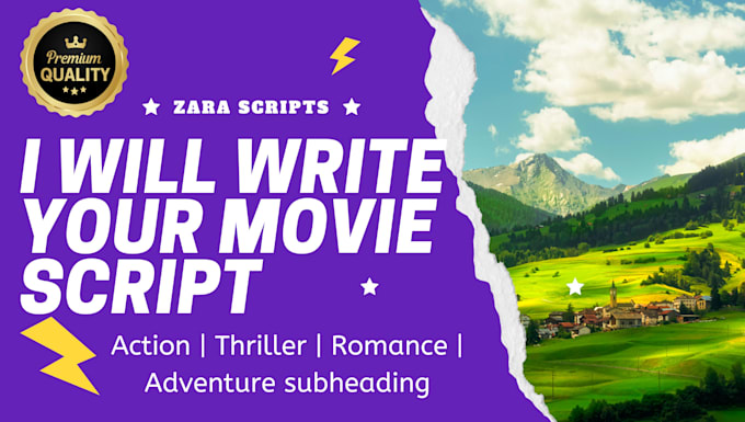 Gig Preview - Write your movie script, film script, screenplay, scriptwriting tv series