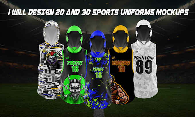 Gig Preview - Design 2d and 3d flag football uniforms mockups for you