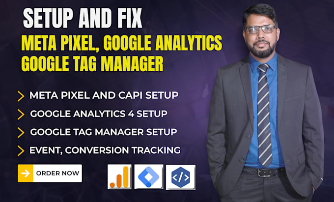 Gig Preview - Setup or  fix fb pixel, capi, ga4, google analytics, GTM, tag manager