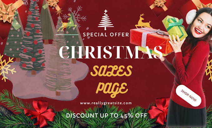 Gig Preview - Create a high converting christmas sales page for holiday promotions