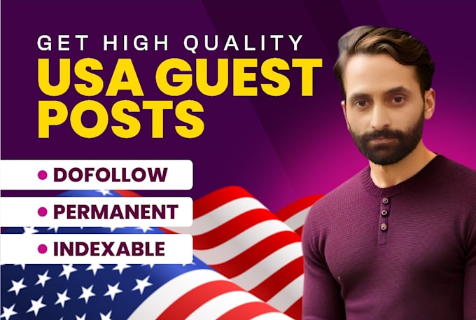 Gig Preview - Do high quality USA guest post backlinks with do follow