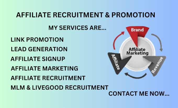 Gig Preview - Do affiliate link sign up affiliate recruitment and affiliate link promotion