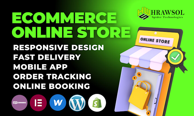 Gig Preview - Design and develop ecommerce online store website wordpress and webflow