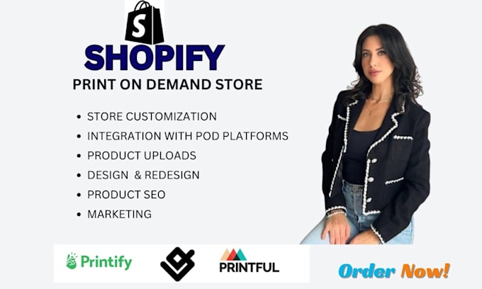 Bestseller - do shopify print on demand store, etsy, pod, gelato, printful, shopify website