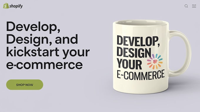 Gig Preview - Develop, design and kickstart your ecommerce shopify website shopify design