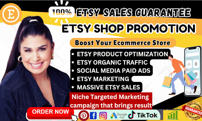 Gig Preview - Etsy shop promotion, etsy SEO and etsy traffic to boost etsy sales guarantee