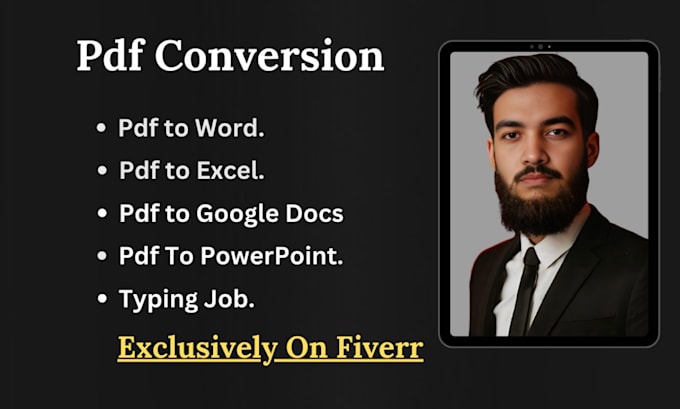 Gig Preview - Convert PDF to word, excel, and more