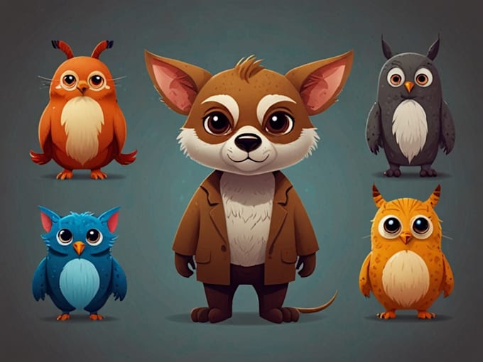 Bestseller - create animals cartoon character illustration design