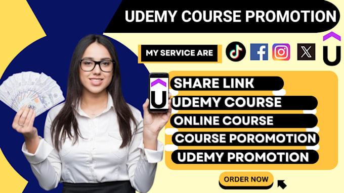 Gig Preview - Promote udemy course, udemy promotion, market online course, share link, udemy