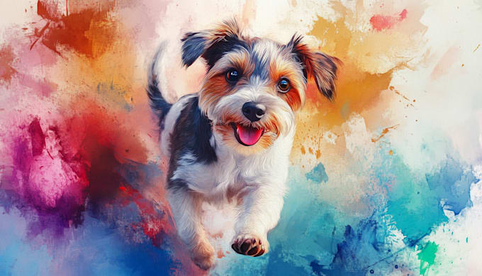 Gig Preview - Draw realistic oil painting custom pet watercolor portrait