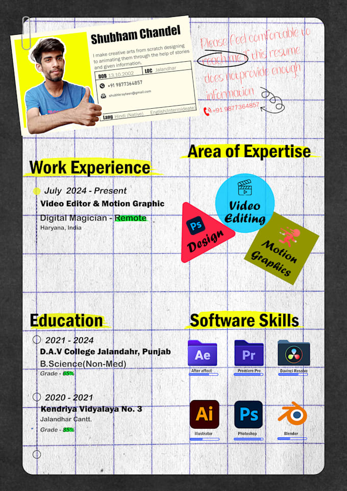 Gig Preview - Create resume design in creative ways