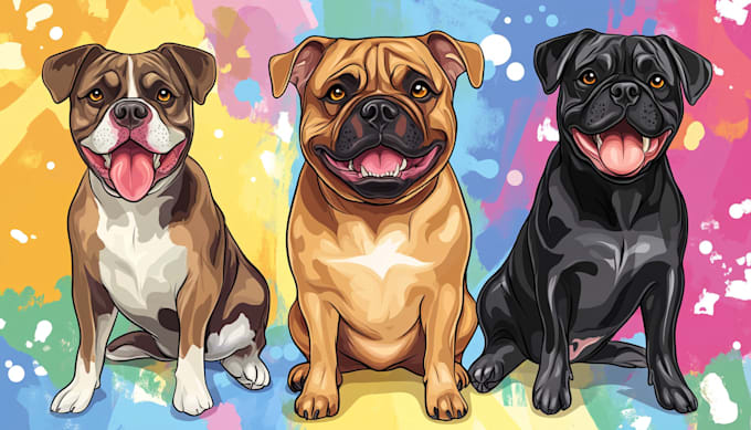 Gig Preview - Illustrate your dog cat horse or any pet cartoon caricatures