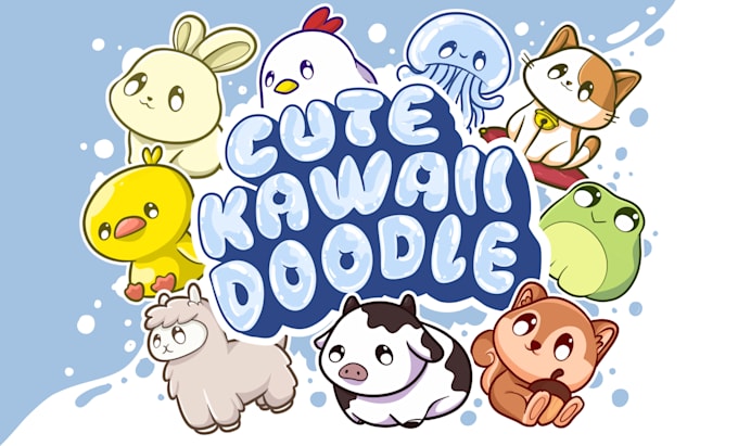 Gig Preview - Draw cute kawaii doodle character stickers illustrations