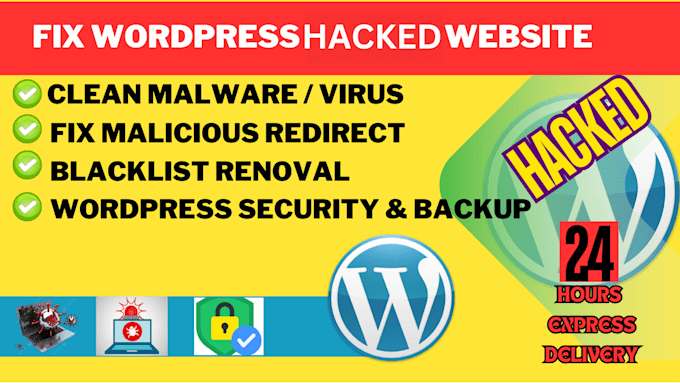 Gig Preview - Removal malware from wordpress website and hosting server