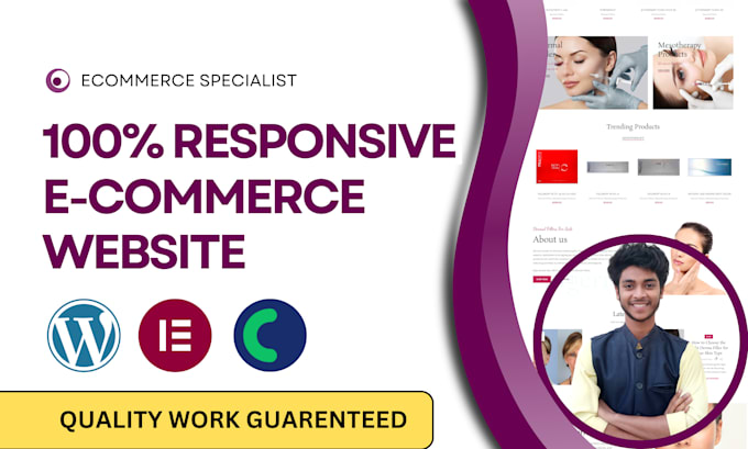 Gig Preview - Do fully responsive wordpress ecommerce website design online store elementor