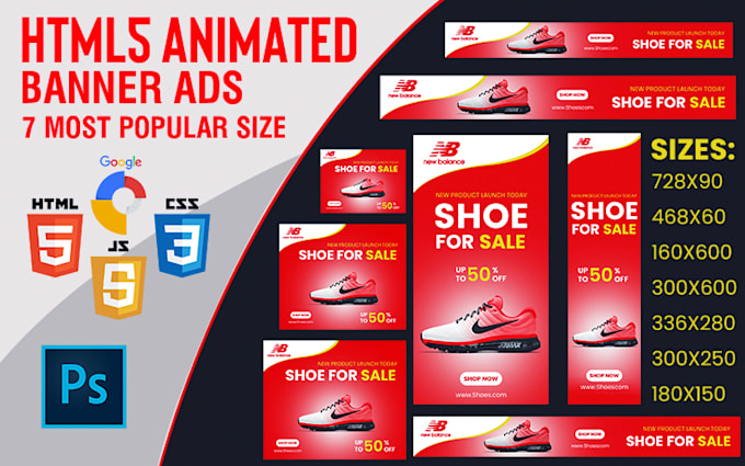 Gig Preview - Do animated HTML5 banner, web banner, google adwords, display ads