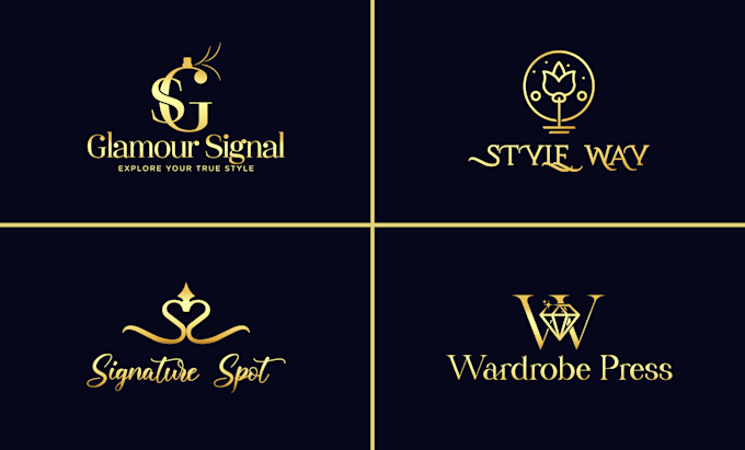 Gig Preview - Design luxury elegant gold versatile jewelry fashion brand logo