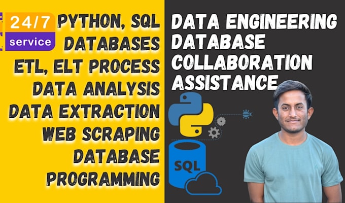 Gig Preview - Do data engineering, database projects, python, sql, gcp, airflow,etl,extraction