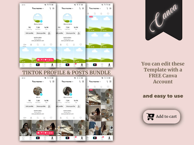 Bestseller - sell canva template for mockup instagram and tiktok profile and posts