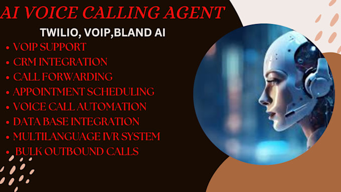 Gig Preview - Twilio IVR vapi bland ai voice ai calling bot voip phone call forwarding system