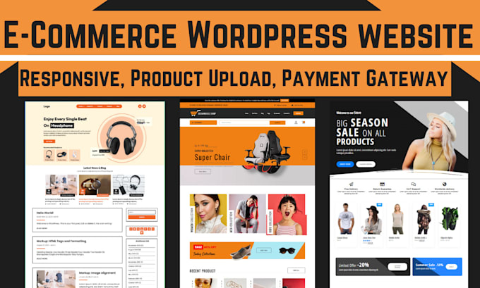 Gig Preview - Design quickly ecommerce store, make wordpress website