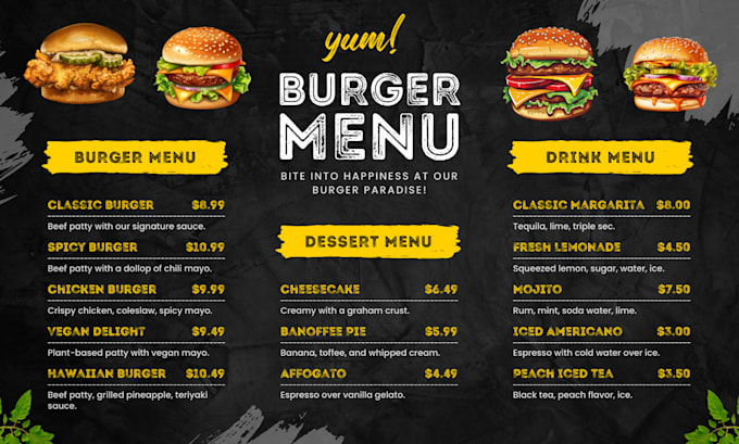 Bestseller - create amazing cafe, bar, food truck menu design