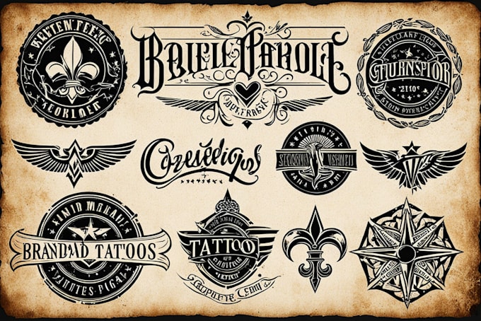 Gig Preview - Create logo or lettering custom for brand tattoo and etc