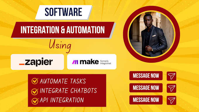 Gig Preview - Automate repetitive task chatbot API integration with zapier and make com expert