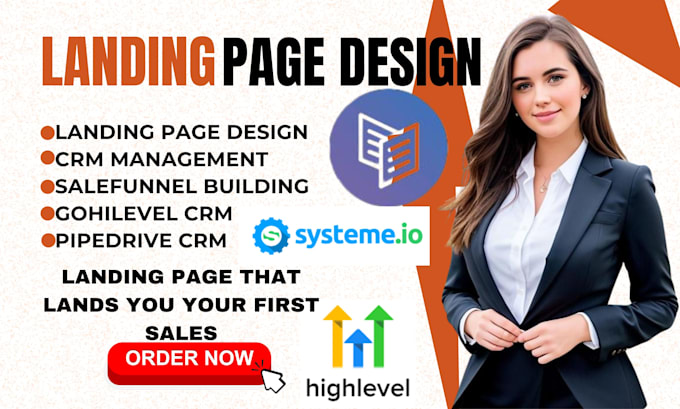 Gig Preview - Systeme io sales funnellish setup gohighlevel crm landing page pipedrive setup