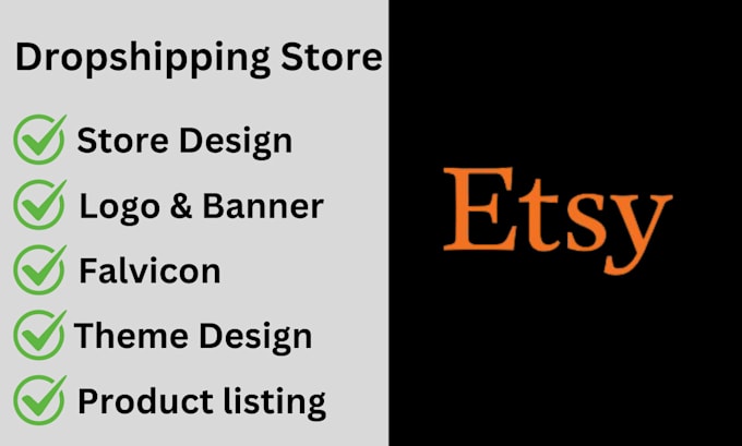 Gig Preview - Build shopify esty store shop design product listing logo design banner design