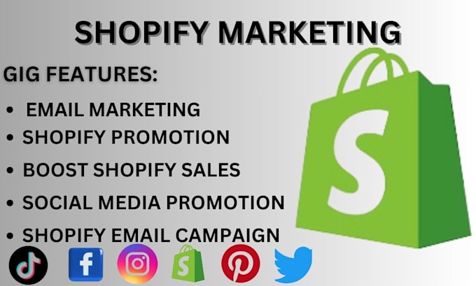 Gig Preview - Do shopify marketing shopify promotion boost shopify sales ecommerce marketing