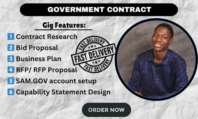 Gig Preview - Prepare winning bid proposal capability statement rfp rfq  government contract