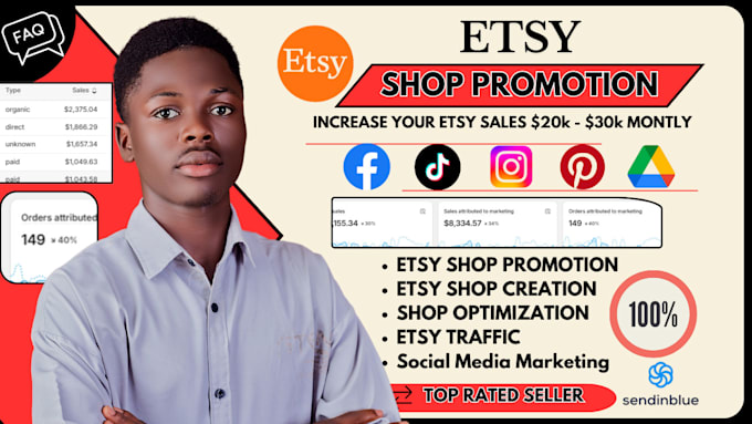 Gig Preview - Set up etsy store promotion etsy dropshipping product listing etsy SEO traffic