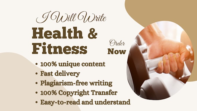 Gig Preview - Write health, fitness and workout plan book and ebook, ghostwriter