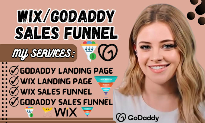 Gig Preview - Do wix sales funnel, godaddy landing page design, wix landing page, sales funnel