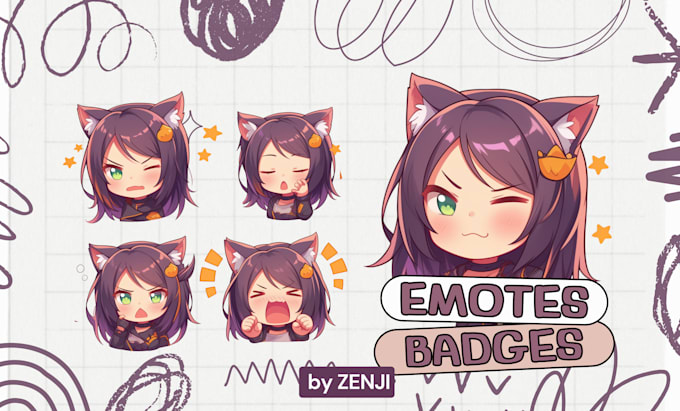 Gig Preview - Create cute chibi emotes, badges for vtuber, twitch, discord