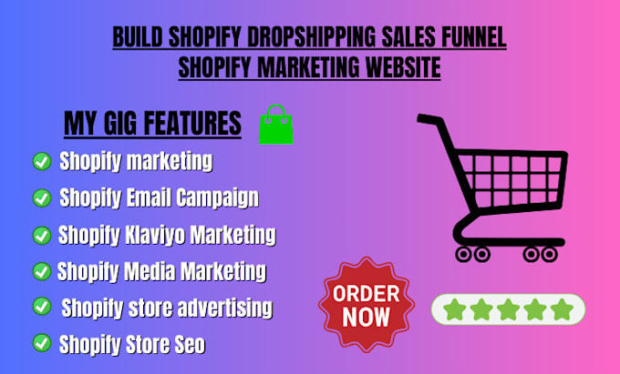 Gig Preview - Build shopify dropshipping sales funnel shopify marketing amazon website