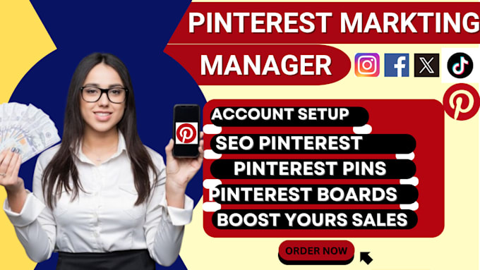 Gig Preview - Do pinterest marketing manager, social media marketing, pin and boards